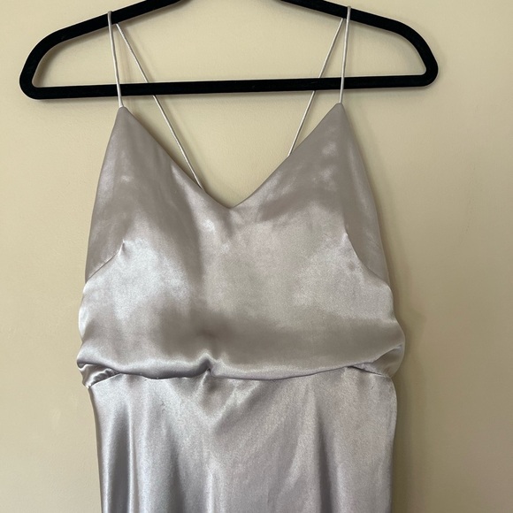 BHLDN exclusive Jenny Yoo Silver Satin Gown - Picture 5 of 15